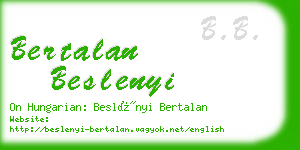 bertalan beslenyi business card